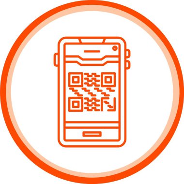 QR Kod Simgesi, Web Kullanımı için Basit Vektör İllüstrasyonu