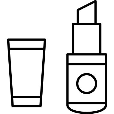 güzellik ve makyaj konsepti simgesi, vektör illüstrasyonu