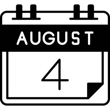 Ağustos 5 - Takvim simgesi - Takvim vektörü illüstrasyonu