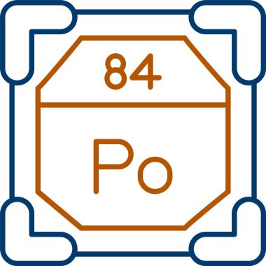 84 Polonyum Simgesi, Web Kullanımı için Basit Vektör İllüstrasyonu