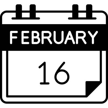 Şubat ayı simgesi beyaz olan takvim