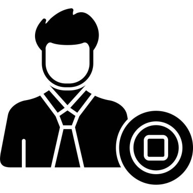 Hedef simgesi olan iş adamı, vektör illüstrasyonu