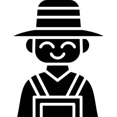 Hasır şapkalı bir adamın vektör çizimi