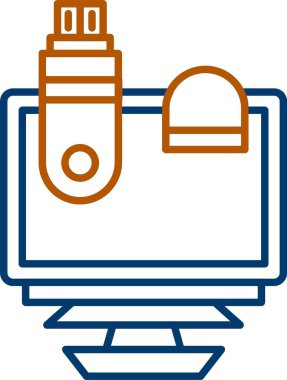 Web Kullanımı için Pendrive Simgesi, Basit Vektör İllüstrasyonu