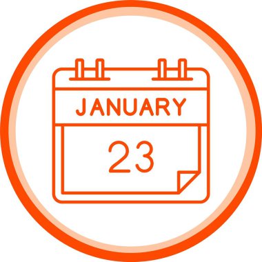 23 Ocak Simgesi, Web Kullanımı için Basit Vektör İllüstrasyonu