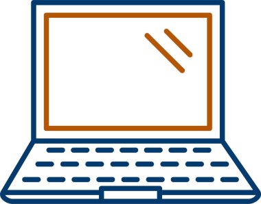 Web kullanımı için Laptop Simgesi, Basit Vektör İllüstrasyonu