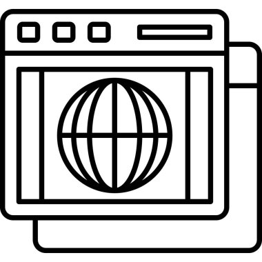 tarayıcı simgesi vektör illüstrasyonu