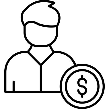 iş adamı simgesi, vektör illüstrasyonu