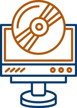 Web Kullanımı için Sıkıştırılmış Disk Simgesi, Basit Vektör İllüstrasyonu