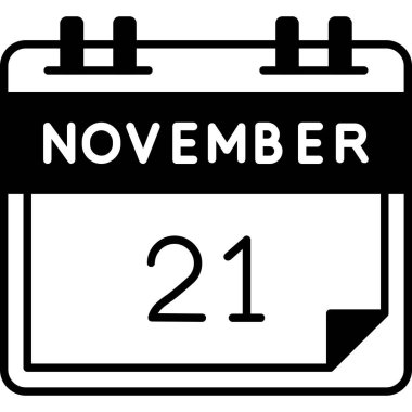 Siyah simge dizaynlı takvim