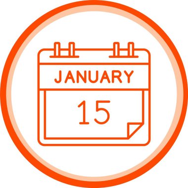 Web Kullanımı için 15 Ocak Simgesi, Basit Vektör İllüstrasyonu