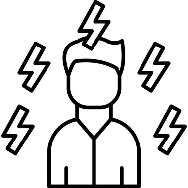 Yıldırım vektörü illüstrasyonlu adam