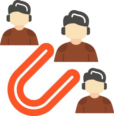 Çağrı merkezi operatörü. Kulaklığın vektör illüstrasyonu