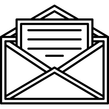 e-posta mektup simgesi ana hat biçiminde