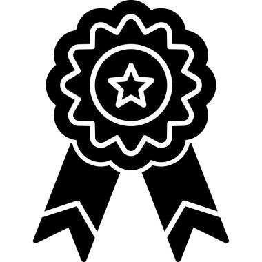 Yıldız ikonlu madalya, basit tasarım