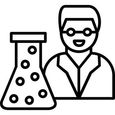 Bilim adamı bilim adamı ikonu ana hatlarıyla