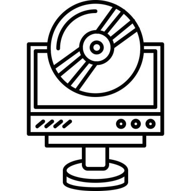 disk vektörü ince çizgi simgesi