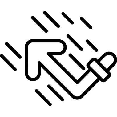 Ok simgesi vektörüyle el. İnce çizgi işareti. izole edilmiş sınır sembolü çizimi