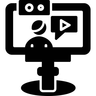 Video sohbet simgesi vektör illüstrasyonu