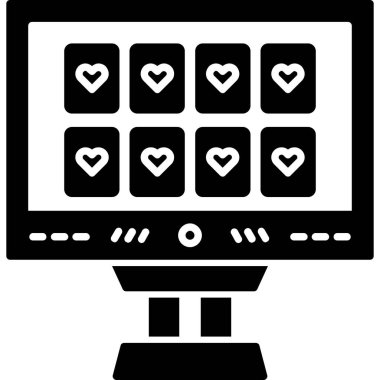 kalp monitörü simgesi, basit tasarım vektör çizimi