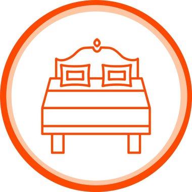 Yatak Simgesi, Web Kullanımı için Basit Vektör İllüstrasyonu