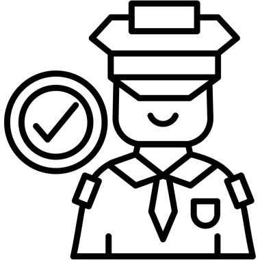 Polis memuru ikon vektör illüstrasyonu