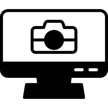 bilgisayar izleme simgesi, vektör illüstrasyonu