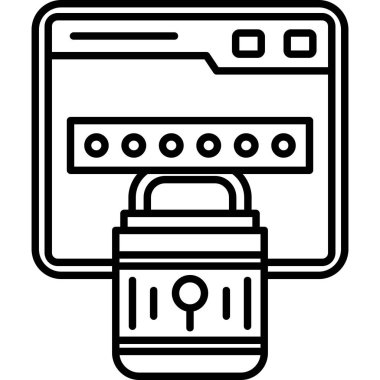 Tarayıcı pencere simgesi ana hatları vektörü. çevrimiçi iş
