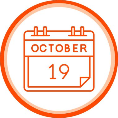 19 Ekim Simgesi, Web Kullanımı için Basit Vektör İllüstrasyonu