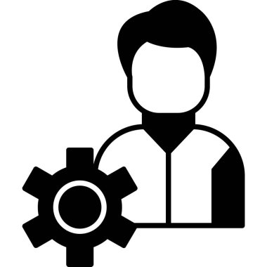 Mühendis. Web simgesi basit illüstrasyon