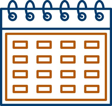 Web Kullanımı için Takvim Simgesi, Basit Vektör İllüstrasyonu