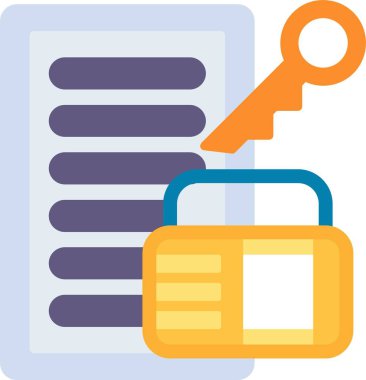 veri koruması düz simgesi, vektör illüstrasyonu