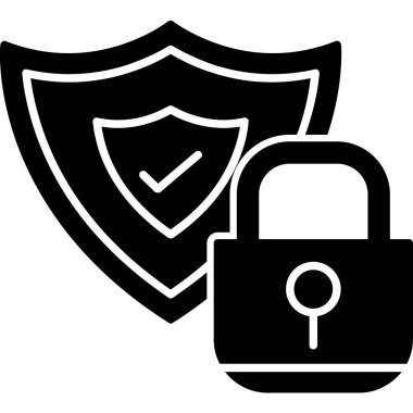 Güvenli kilit simgesi, basit vektör illüstrasyonu