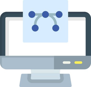 Bilgisayar. Basit web illüstrasyonu