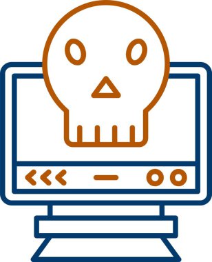 Web Kullanımı için Kötü Yazılım Simgesi, Basit Vektör İllüstrasyonu