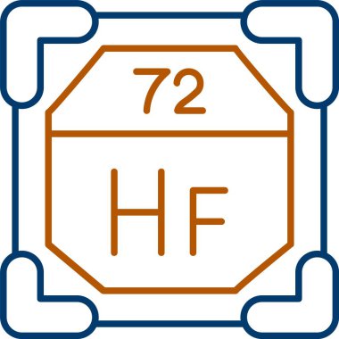 72 Hafniyum Simgesi, Web Kullanımı için Basit Vektör İllüstrasyonu