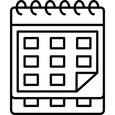 Takvim simgesi, vektör çizimi