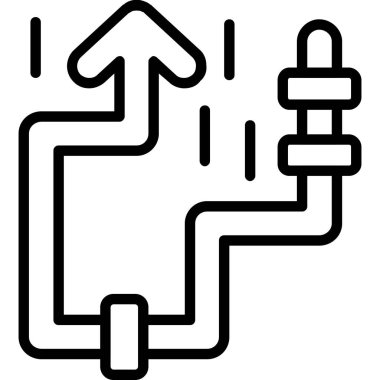 Teleferik ikonu ana hat vektörü. kablo