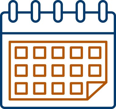 Web Kullanımı için Takvim Simgesi, Basit Vektör İllüstrasyonu