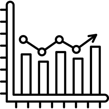 iş grafiği simgesi, basit satır çizimi tasarımı