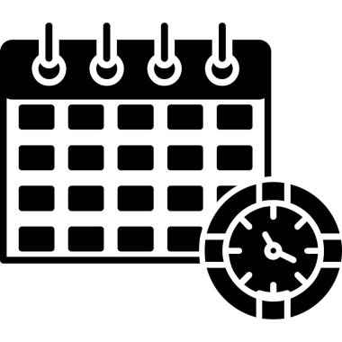 Saat simgesi vektörlü takvim