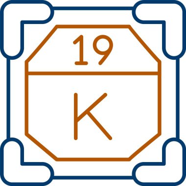 Potasyum Simgesi 19, Web Kullanımı için Basit Vektör İllüstrasyonu