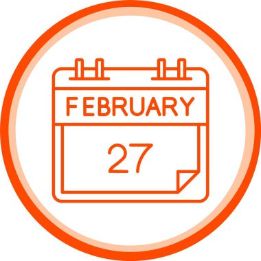 27 Şubat Simgesi, Web Kullanımı için Basit Vektör İllüstrasyonu