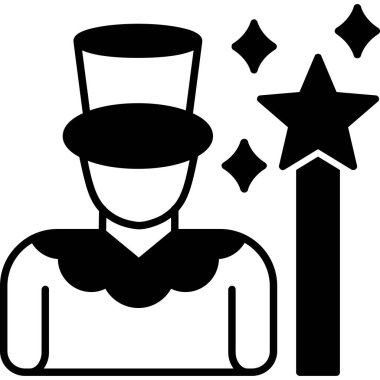 Sihirbaz simgesi, vektör illüstrasyonu