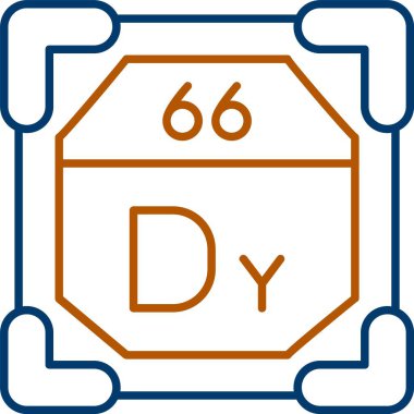 66 Dissprosium Simgesi, Web Kullanımı için Basit Vektör İllüstrasyonu