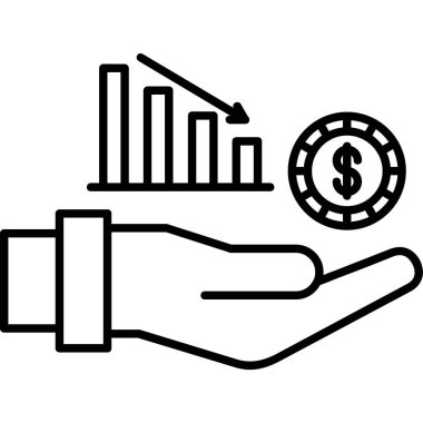 dolar işareti illüstrasyonlu para tutan iş adamı