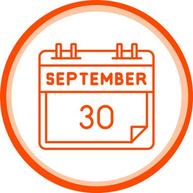 Web kullanımı için 30 Eylül Simgesi, Basit Vektör İllüstrasyonu