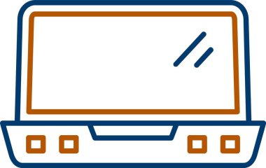 Web kullanımı için Laptop Simgesi, Basit Vektör İllüstrasyonu
