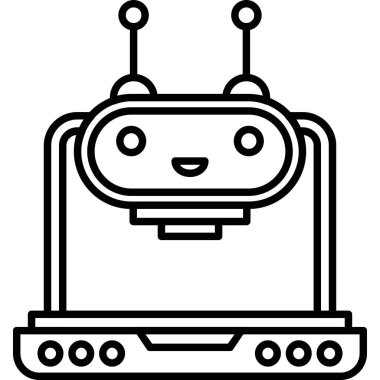 Şirin robot kawaii çizgi film vektör çizimi çizimi