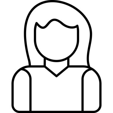 Kadın avatar simgesi, vektör illüstrasyonu